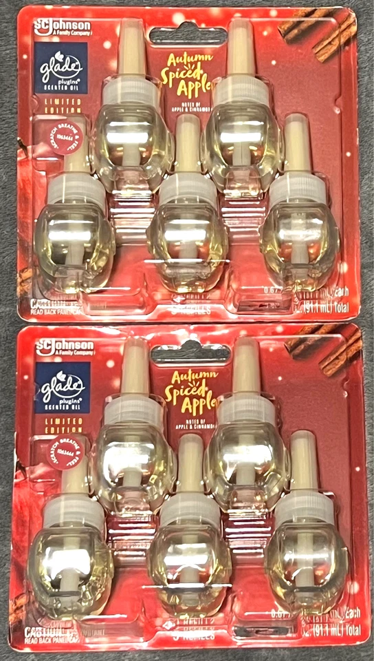 5-Pack Glade Scented Oil Refills - Autumn Spiced Apple - Limited Edition -