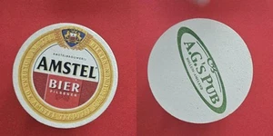 Amstel Bier Pilsener gelber Kreis Brauerei Bierdeckel Bier - Picture 1 of 1
