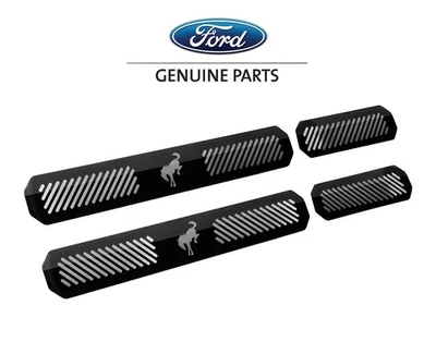 2021-2025 Bronco 4-Door Genuine Ford OEM Sill Step Plates Black Stainless Steel - Image 1 of 3