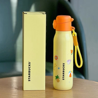 New 2025 China Starbucks Tropical Ambience 20oz SS Vacuum Cup With Tea Strainer - Image 1 of 4