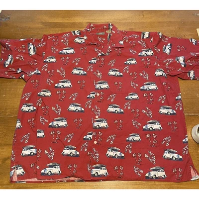 Camisa hawaiana con botones edición natural para hombre 3XL roja manga corta informal playa Foto 1 de 4