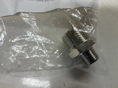 Stainless Steel Hex Reducer Pipe Fitting 1/2x1/4 BSPT Male Thread Connector - Image 1 of 2