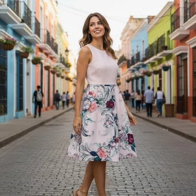 Ted Baker London 'Eilah' Acanthus floral mini dress size 2 formal cocktail - Image 1 of 4