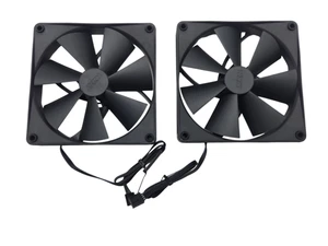 NZXT 140mm Fluid Dynamic Bearing Case Fans (2 Pack) - RF-P14FF-B1 - No Box VG - Picture 1 of 2