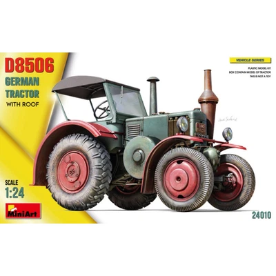 GERMAN TRACTOR D8506 W/ROOF KIT 1:24 Miniart Kit Art.Vari Modellino Nuovo - Immagine 1 di 4