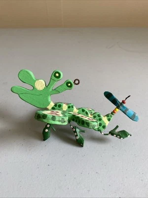 Arte popular de madera caprichoso firmado original JR Reed Whirligig Lunatarius Dino 2007 Foto 1 de 4