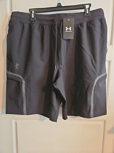 Under Armour Cargo Shorts 10" Sportstyle Elite Black Mens Size 2XL MSRP $90 - Picture 1 of 6