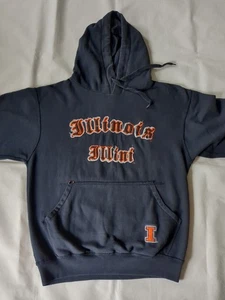 Illinois Illini University Old Varsity Brand OVB Athletic Hoodie Embroidered - Picture 1 of 12