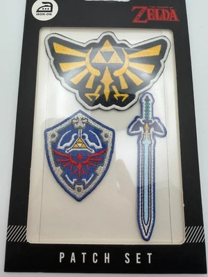 The Legend of Zelda Iron-On Patch Set Hylian Crest Shield & Master Sword 🗡️ - Image 1 of 2
