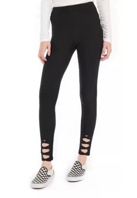 Hippie Rose Lattice Cutout High Rise Leggings Black Size XS - Image 1 of 4