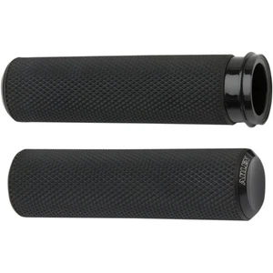 Arlen Ness 07-327 Fusion Black Knurled Hand Grips Harley Throttle By Wire 08-Up - Foto 1 di 1
