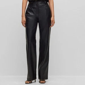 Pantalones de cuero para mujer Boss Sileno1 en negro - Imagen 1 de 3