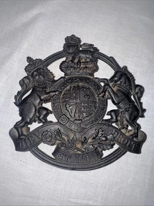 Vintage Cast Iron Kings Arms Trivet Black CW 10-17 Va. Metal Crafters Inc. 6" - Picture 1 of 7