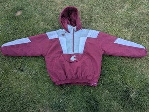 VINTAGE Starter Washington State Cougars Jacket Mens XL Red Puffer Parka 90s - Picture 1 of 6