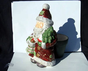 Pequeña maceta de cerámica para decoración navideña de Santa - Imagen 1 de 5