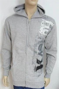 Hurley Tracers hellgraue Herren-Hoodie-Sweatshirt-Jacke mit Reißverschluss neu mit Etikett - Bild 1 von 2