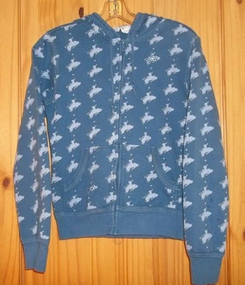 Sudadera con Capucha Roper Azul Algodón Manga Larga con Estampado Bucking Bronco y Bling, Para Mujer S Foto 1 de 4