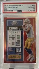 Justin Herbert 2020 Contenders Optic Red Rookie Card /125 PSA GEM MT 10 POP 28