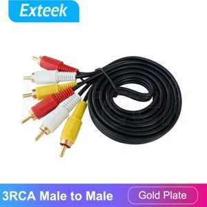 Premium 3RCA to 3 RCA M/M Cord Male AV Audio Video Composite Cable TV DVD AU - Picture 1 of 8