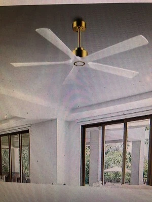 ELEHINSER 60” Ceiling Fan with Lights and Remote Control Gold With White Blades - Image 1 of 4