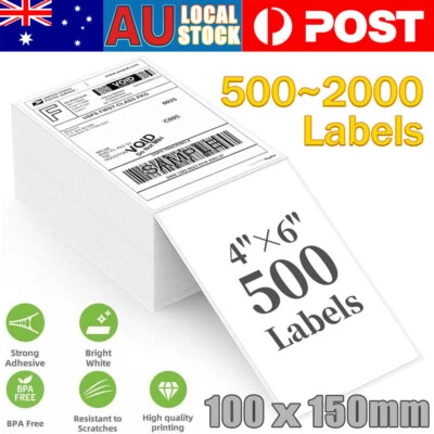 Direct Thermal Shipping Labels 4x6 100x150mm Fanfold Self-adhesive Zebra Rollo - image 1 of 4