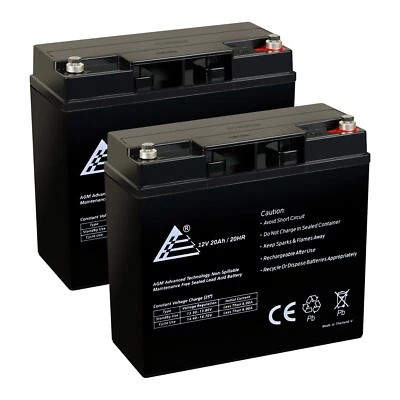 2 Pack: 12V 20Ah Sealed Lead Acid AGM Battery for 6-DZM-20 Scooter Battery - Image 1 of 4