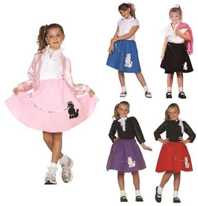 1950S 50'S GIRL CHILD SOCK HOP DIVA DANCE COSTUME POODLE SKIRT W/ SCARF 91031 - Picture 1 of 14