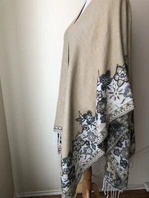 Chico’s  Poncho Cape Neutral One Size Ultra Soft/lightweight - Image 1 of 4