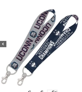 UConn Huskies 2023 NCAA National Champs Key Strap DOUBLE SIDED Wristlet - Picture 1 of 3