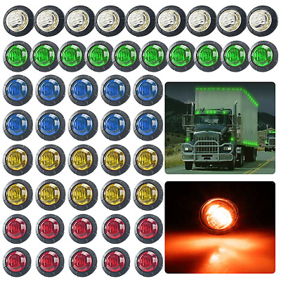 Lot Car Truck Lorry Round LED Bullet Button Rear Side Mini Marker Light Lamp 12V • 4.58€