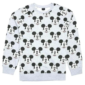Disney Smile Mickey Mouse Hombres Gris Talla S Polar Suéter Pullover Sudadera Nuevo - Imagen 1 de 3
