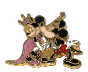 VINTAGE Disney Pin Broach ✿ Mickey Minnie Princess Birthday Costume Hat Kiss SHY - Picture 1 of 5