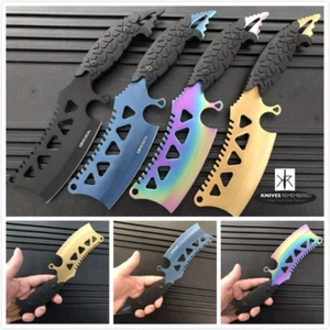 Monogram Custom Knives Engraved Personalized Knife Fixed Blade Hunting Cleaver - Picture 1 of 16