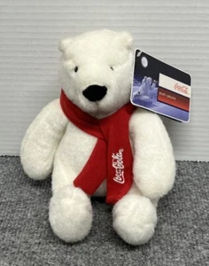 Coca-Cola Polar Bear With Red Scarf 7" Plush Stuffed Animal - Picture 1 of 4