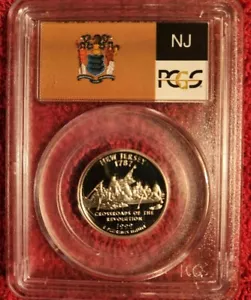 1999 silver New Jersey statehood quarter PCGS PR 69 DCAM (flag label) - Picture 1 of 2