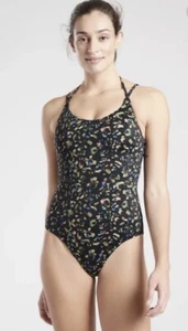Athleta Leopard Keyhole One Piece Swimsuit Size Small - Picture 1 of 9