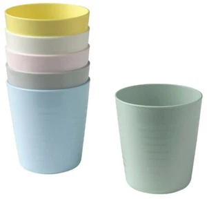 IKEA Kalas Childrens Kids Plastic Cups Mugs Set For 6 BPA Free Pastel Cup 4 Col - Picture 1 of 6
