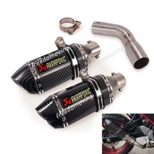 Tubo de conexión de escape medio deslizable 310 mm puntas silenciadoras para Suzuki SV650 2016-2023 - Imagen 1 de 14