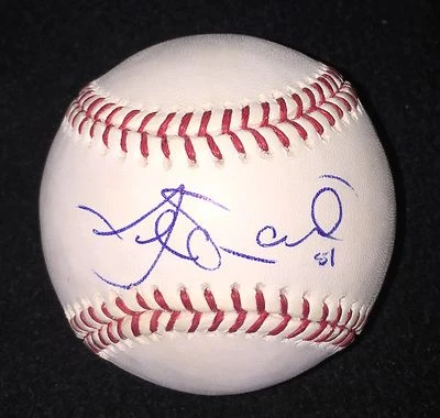 Balón de béisbol firmado por Joe Saunders OML Los Angeles Angels Foto 1 de 2