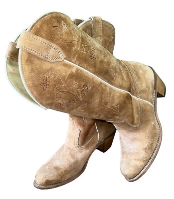 Botas de Vaquera WOLVERINE Gamuza 2.5 pulgadas Tacón Años 80 De Colección 9M #1950 Foto 1 de 4