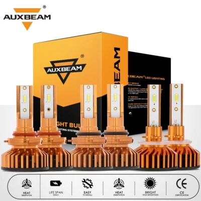 For Chevy Malibu S10 Saturn SC1 SC2 1997-2002 AUXBEAM LED Headlight High Low Fog - Image 1 of 4