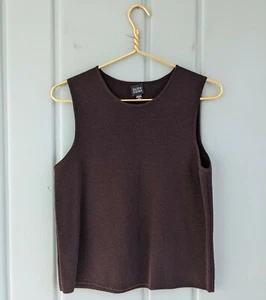 Camisa Top Eileen Fisher Mujer Pequeña Tanque Cami Camisola 100% Lana Marrón Tejida S 6 - Imagen 1 de 6