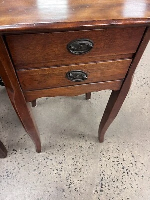 Custom Design Wood End Table  Mid-Century Modern One Drawer Mahogany 26.5” Rare - Image 1 of 4