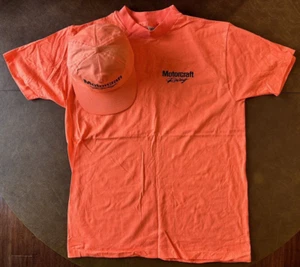 Vintage Motorcraft Racing Snapback Mütze & Shirt (XL-Large) Blaze Orange USA NEU - Bild 1 von 7