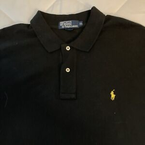 Polo Ralph Lauren Size XL Black Short Sleeve Shirt Yellow Pony
