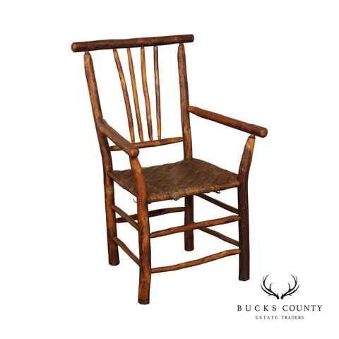 Antique Rustic Hickory Furniture Co Adirondack Style Armchair Cover