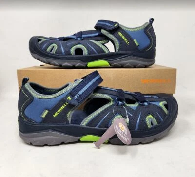 Big kids 7 Merrell Hydro junior Navy Green hiking water sandals shoes MY53375 - Image 1 of 4