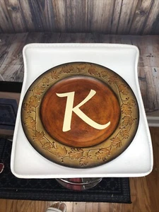 @ Type Key Metal Sign enameled 12 inches round farmhouse decor letter k - Picture 1 of 5