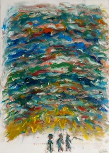 Original Abstract Oil Painting Signed by Nalan Laluk: "The Adventure Begins" - Picture 1 of 9