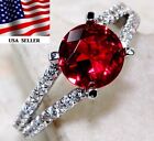 2ct  Ruby & Topaz 925 Solid Sterling Silver Ring Sz 7 Ub4-2